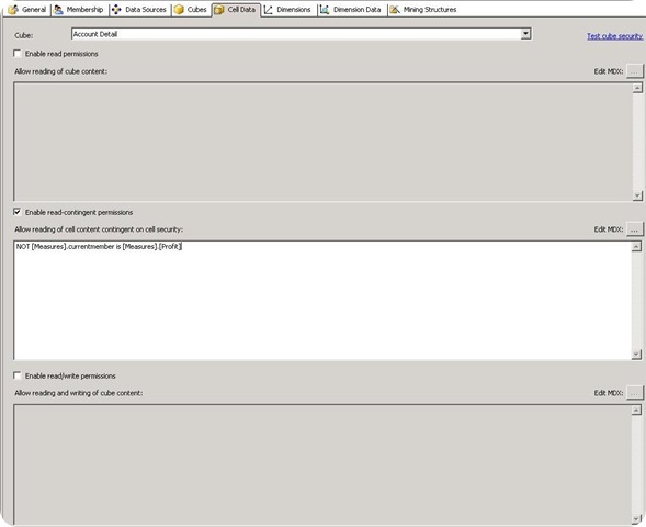 Implementing measure security in SSAS 2008